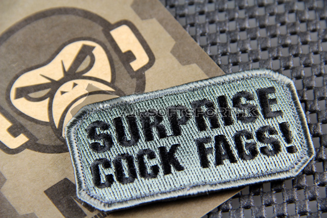 Mil-Spec Monkey Surprise Cock Fags Logo Velcro Patch - ACU Light