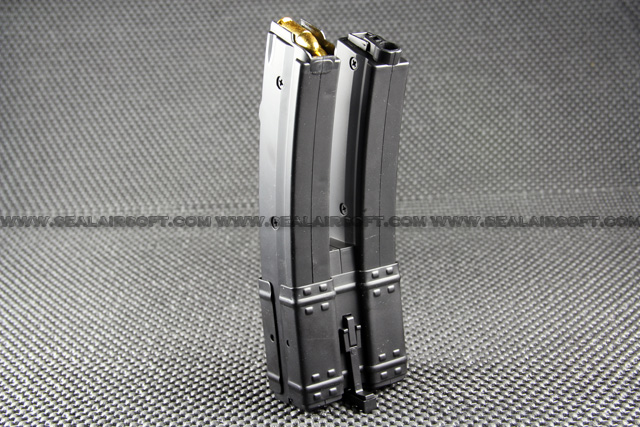 WELL 400 Rounds Hi-Cap Dual Long Magazine For MP5 Series AEG (Black)