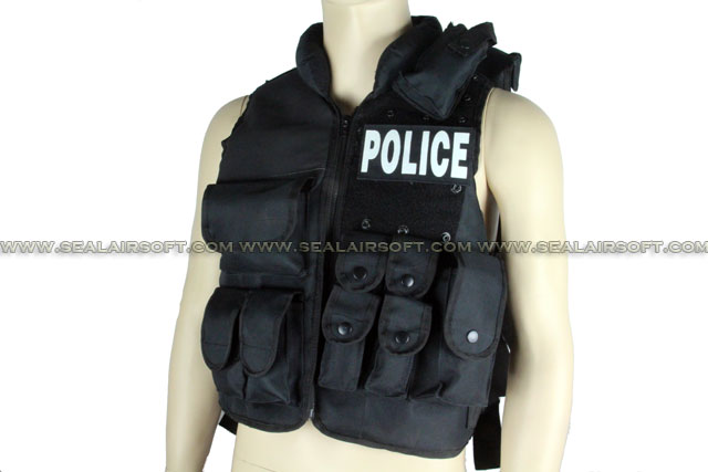 ACM Police Milspec Combat Tactical Assault Vest Holster Black ACM-VEST-005