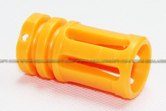 SE Orange Plastic Flash Hider For 14mm CCW Barrel Thread SE-OPF-CCW