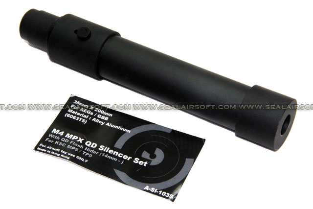 Action MPX QD Barrel Extension w/ 14mm CCW QD Flashider for KSC MP9/TP9 (35x200mm)
