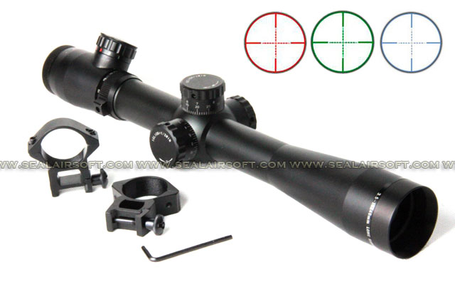 ACM M3 3.5-10x40mm Red Green Blue Mil-Dot Range Rifle Scope With Mount RS-040