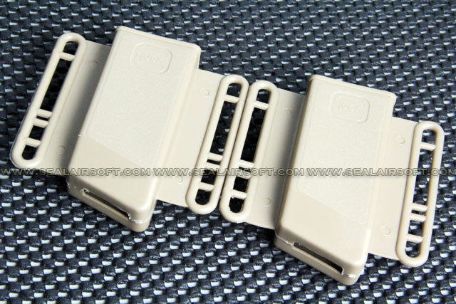 China Made Airsoft Plastic 2X Belt Magazine Pouch Holster For Glock Series DE