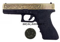 WE G17 Classic Floral Pattern GBB Pistol (Bronze Version)