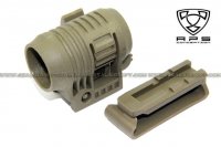 A.P.S. (Aurora Tech) Weapon Flashlight Mount With Belt Clip (Green) APS-GG021G