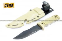 CYMA Dummy Plastic M37 Seal Pup Knife With Sheath Tan CYMA-HY016T