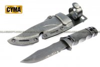 CYMA Dummy Plastic M37 Seal Pup Knife With Sheath Black CYMA-HY016B